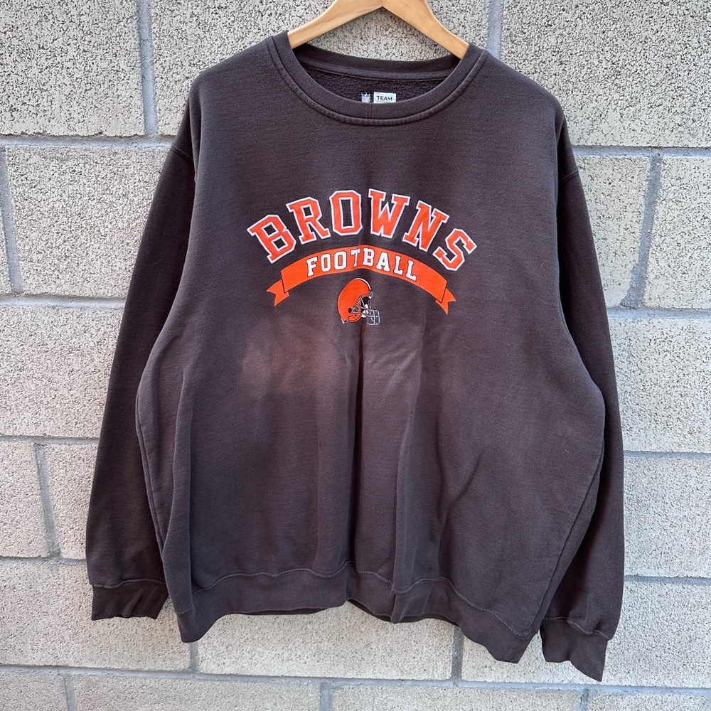 Cleveland Browns Football Sweatshirt Brown NFL Team Apparel Men’s 2XL Vtg Style